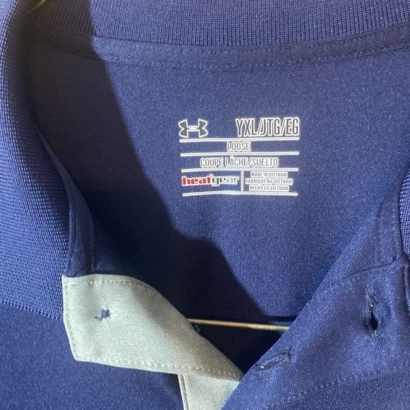 Under Armour Polo Collared Shirt Youth XL Navy Blue - Picture 4 of 7